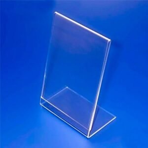 Display L em Acrílico Transparente para Mesa – Porta Cardápio, Informativo - Preço