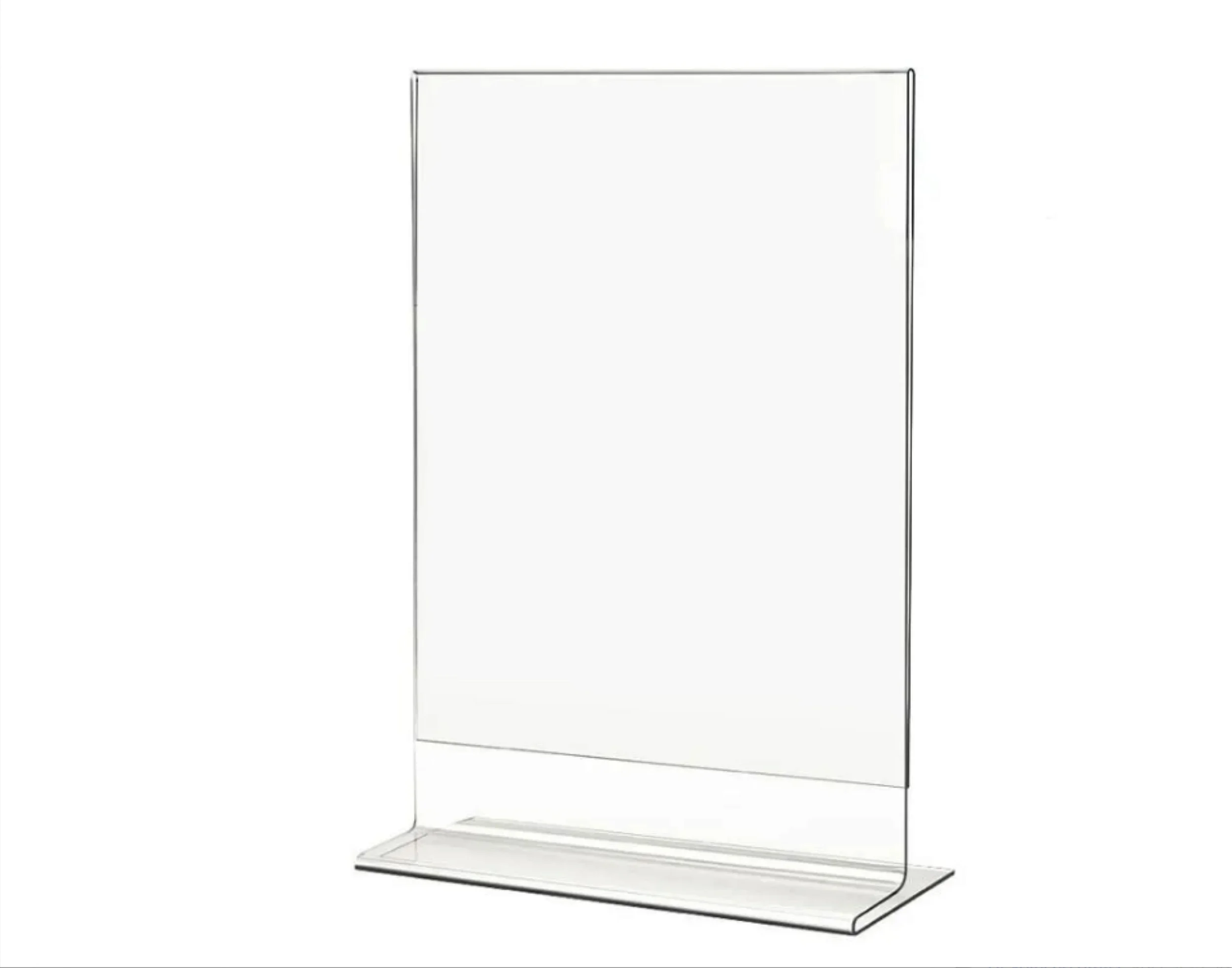 Display T em Acrílico Transparente para Mesa – Porta Informativo Dupla Face / Porta Preço