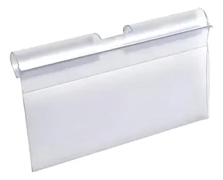 Porta Etiqueta para Gôndola PVC Cristal – Perfil Porta Preço Transparente Kit 50 Peças